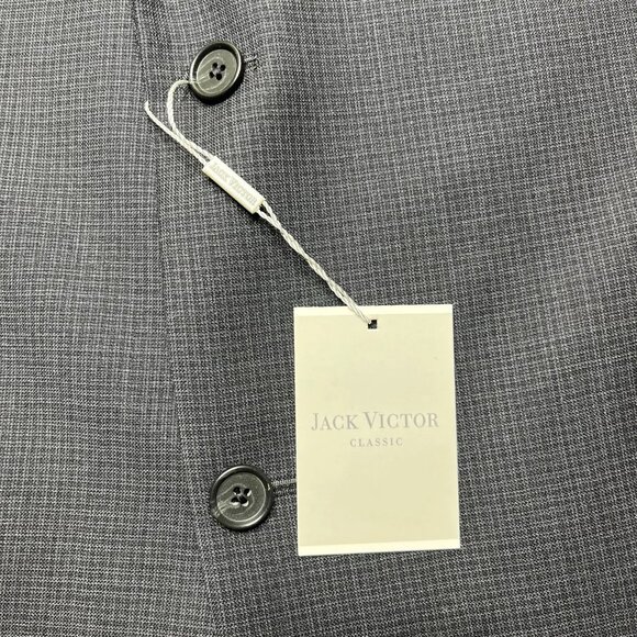 Jack Victor Mens Blue Classic Blazer Sport Coat 2 Button Suit Jacket Size 52 XL - Picture 7 of 15